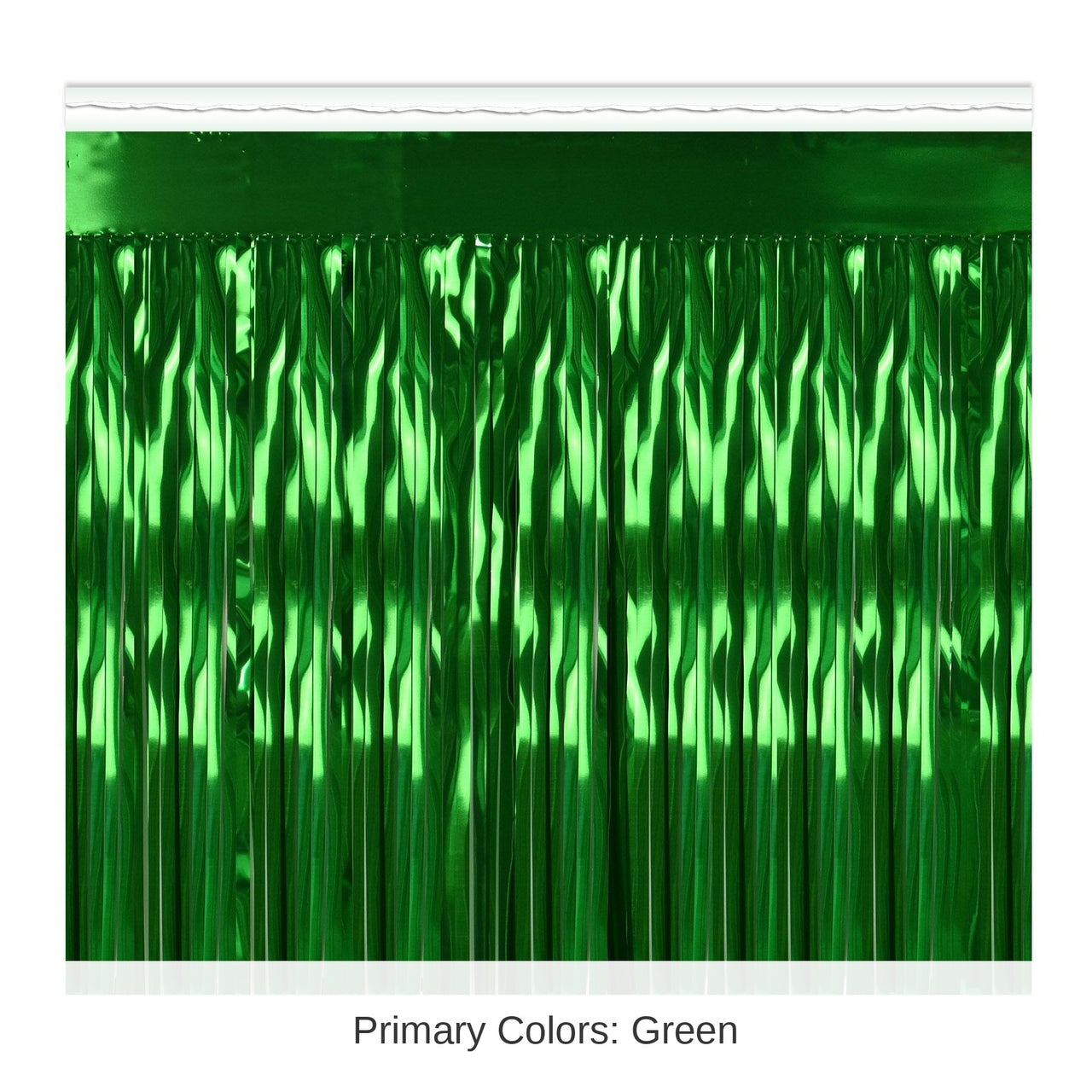 6 Pack Bulk 1-Ply Metallic Party Fringe Drape - green