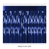 6 Pack Bulk Packaged 1-Ply Metallic Party Fringe Drape - blue
