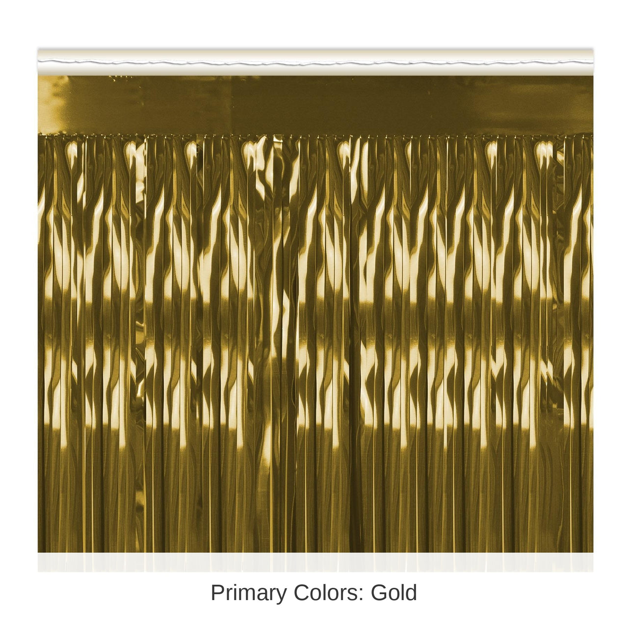 6 Pack Bulk Packaged 1-Ply Metallic Party Fringe Drape - gold