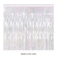 6 Pack Bulk Packaged 1-Ply Metallic Party Fringe Drape - opalescent