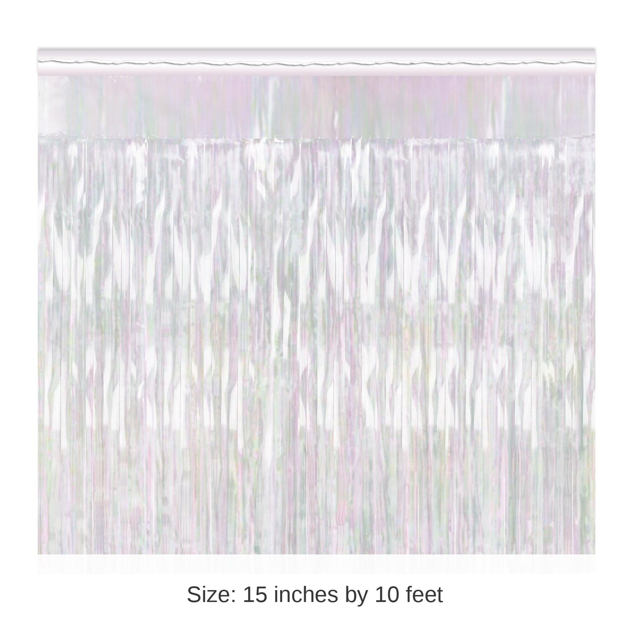 6 Pack Bulk Packaged 1-Ply Metallic Party Fringe Drape - opalescent