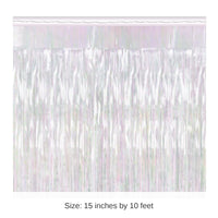 6 Pack Bulk Packaged 1-Ply Metallic Party Fringe Drape - opalescent