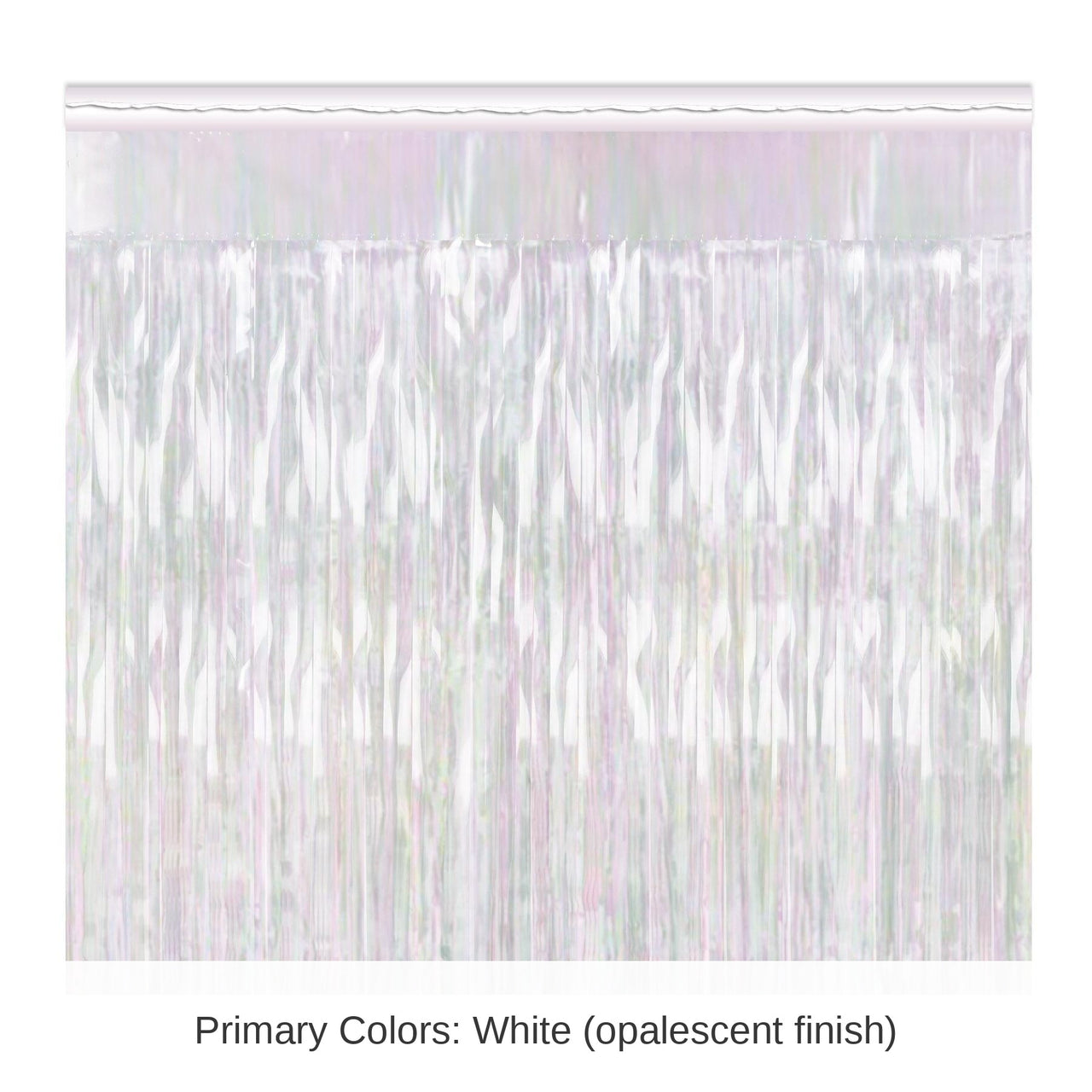 6 Pack Bulk Packaged 1-Ply Metallic Party Fringe Drape - opalescent