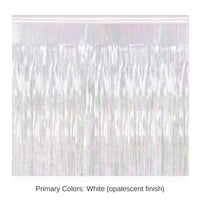 6 Pack Bulk Packaged 1-Ply Metallic Party Fringe Drape - opalescent
