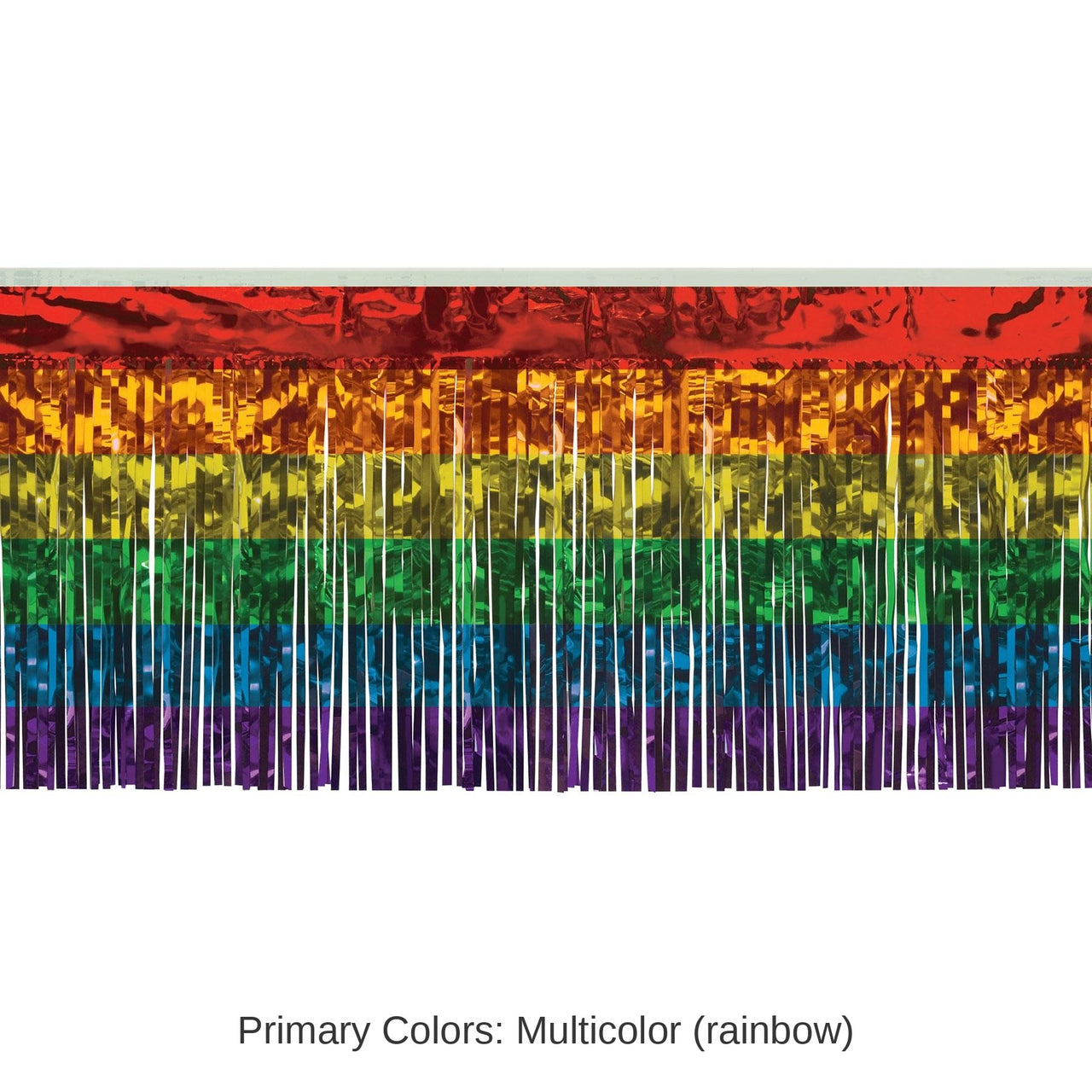 6 Pack Bulk Packaged 1-Ply Metallic Party Fringe Drape - rainbow