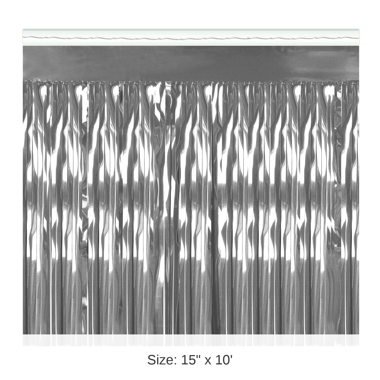 6 Pack Bulk Packaged 1-Ply Metallic Party Fringe Drape - silver