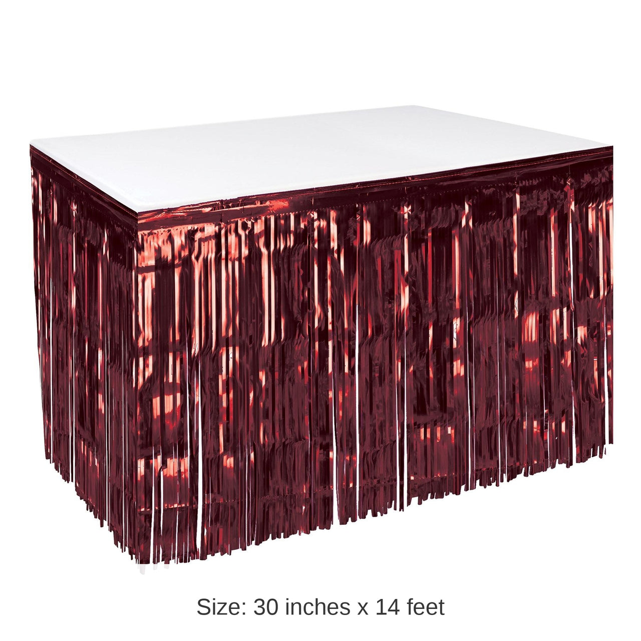Bulk 6 Pack Bulk Burgundy Packaged 1-Ply Metallic Party Table Skirting