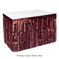 Bulk 6 Pack Bulk Burgundy Packaged 1-Ply Metallic Party Table Skirting