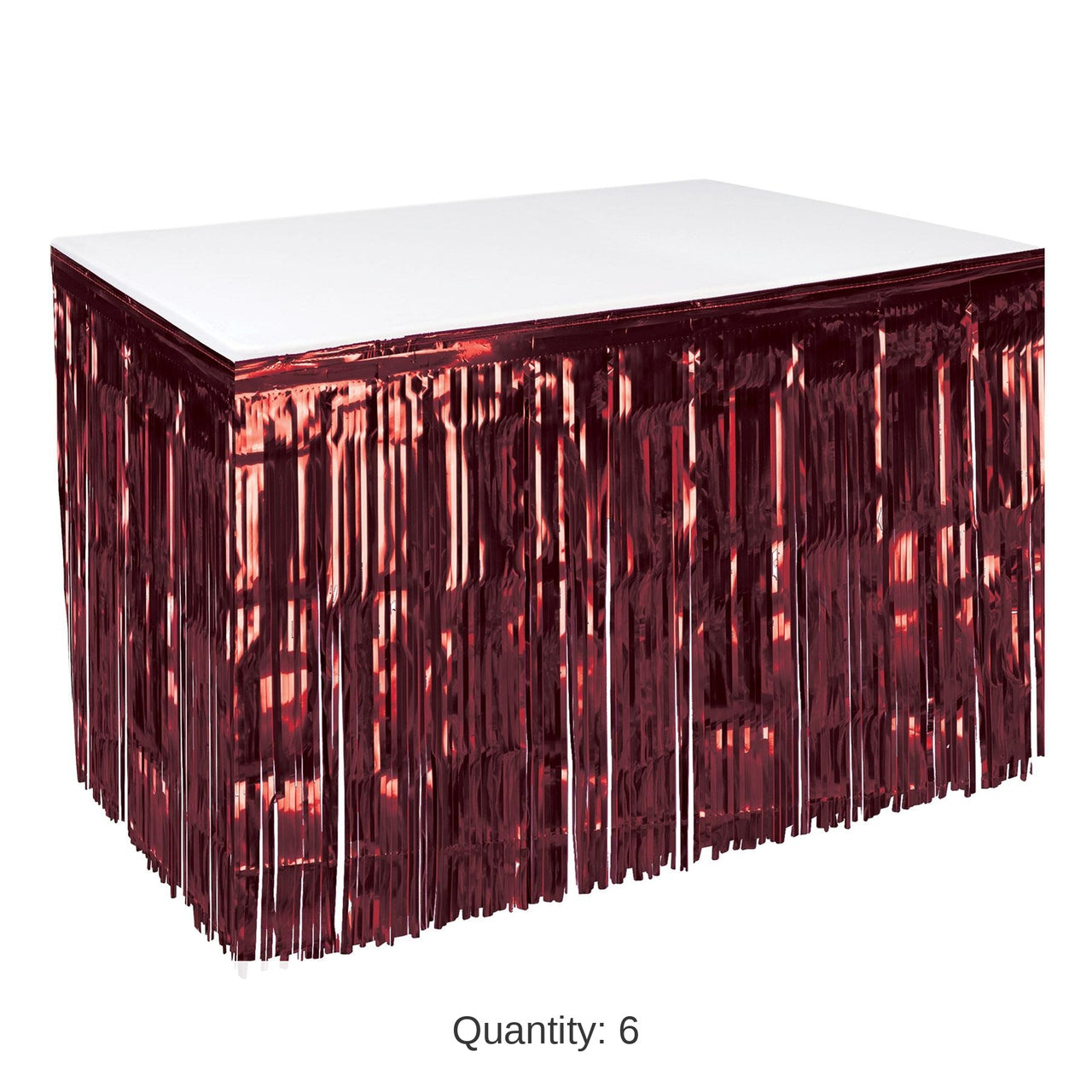 Bulk 6 Pack Bulk Burgundy Packaged 1-Ply Metallic Party Table Skirting