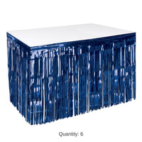 Bulk 6 Pack Bulk Navy Packaged 1-Ply Metallic Party Table Skirting