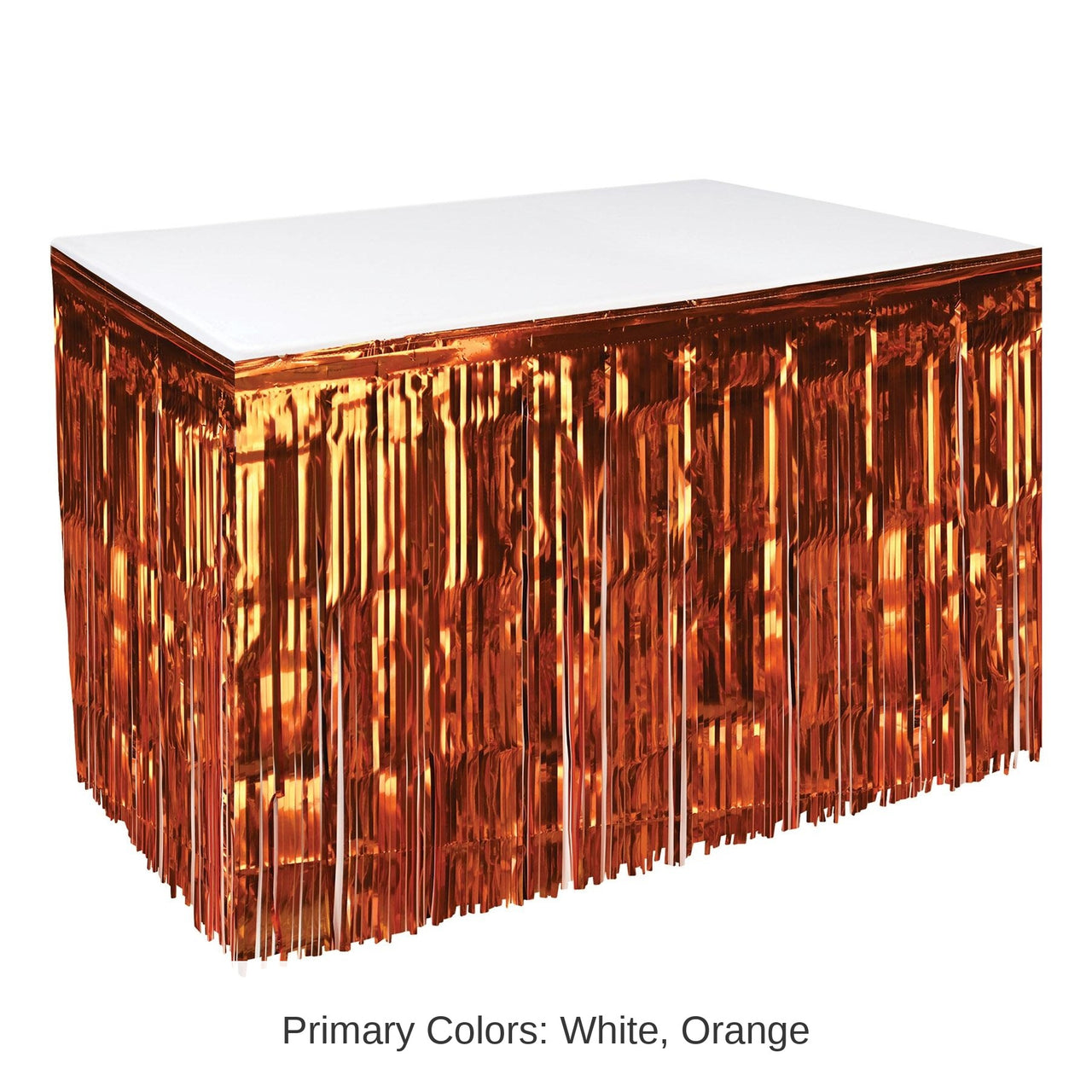 Bulk 6 Pack Bulk Orange Packaged 1-Ply Metallic Party Table Skirting