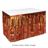 Bulk 6 Pack Bulk Orange Packaged 1-Ply Metallic Party Table Skirting