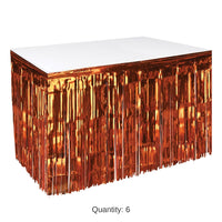 Bulk 6 Pack Bulk Orange Packaged 1-Ply Metallic Party Table Skirting