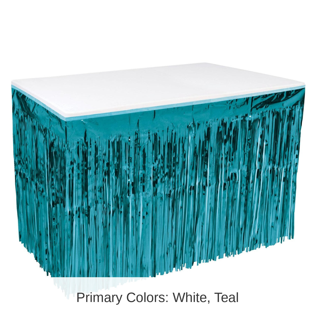 Bulk 6 Pack Bulk Turquoise Packaged 1-Ply Metallic Party Table Skirt