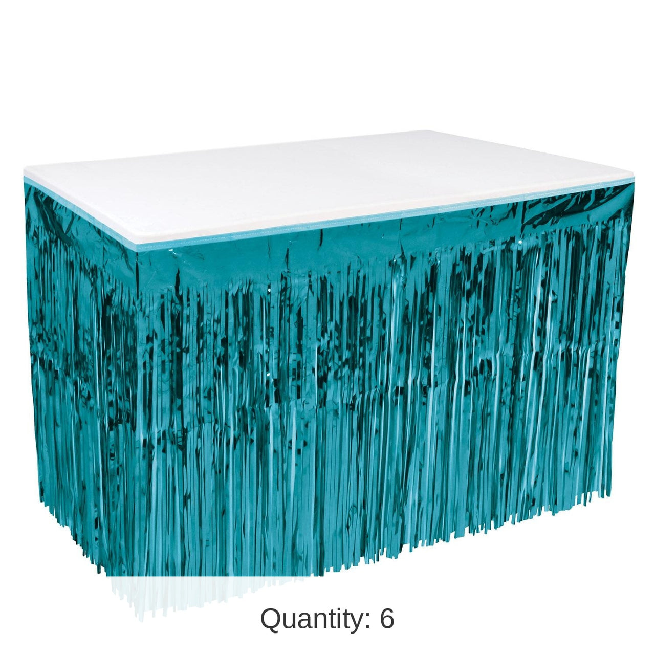 Bulk 6 Pack Bulk Turquoise Packaged 1-Ply Metallic Party Table Skirt