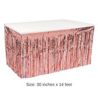 6 Pack Bulk Packaged 1-Ply Metallic Party Table Skirt - rose gold
