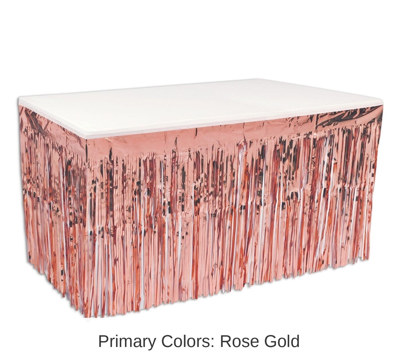 6 Pack Bulk Packaged 1-Ply Metallic Party Table Skirt - rose gold