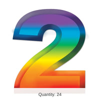 24 Pack Bulk Multi-Color Plastic 3-D Party Number 2