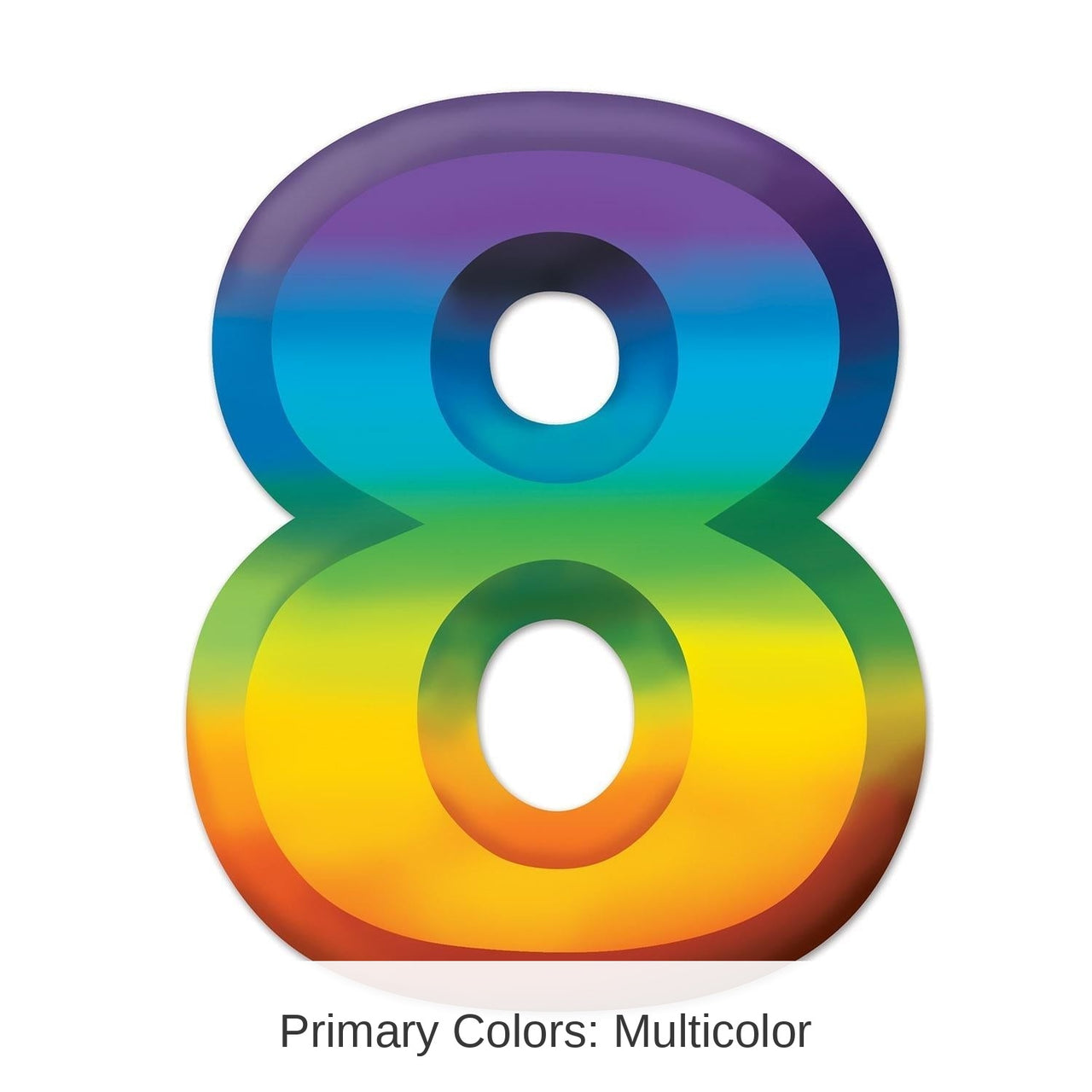 24 Pack Bulk Multi-Color Plastic 3-D Party Number 8