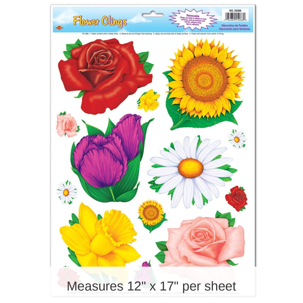 168 Piece Bulk Flower Party Clings