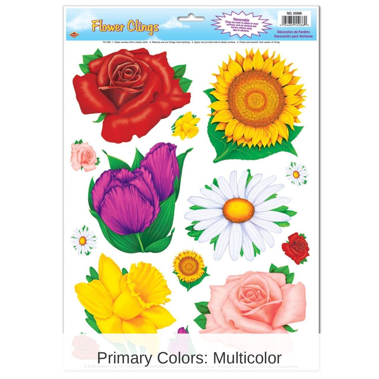 168 Piece Bulk Flower Party Clings