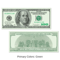 24 Pack Bulk Big Bucks Party Cutout $100 Bill
