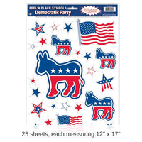 300 Piece Bulk Democratic Peel 'N Place Clings