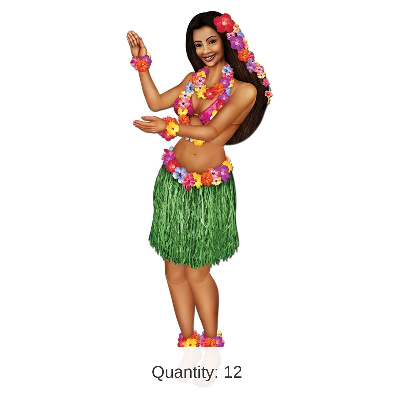 12 Pack Bulk Luau Party Jointed Hula Girl
