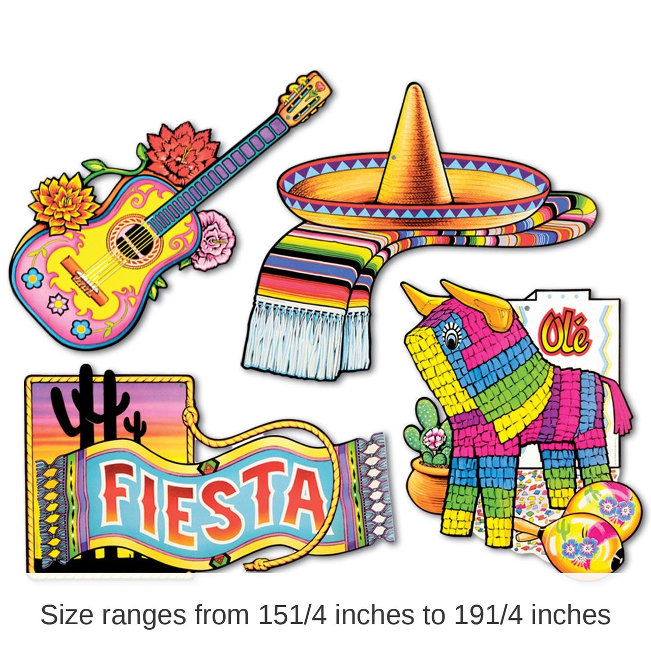 48 Pack Bulk Fiesta Cutouts - prtd 2 sides