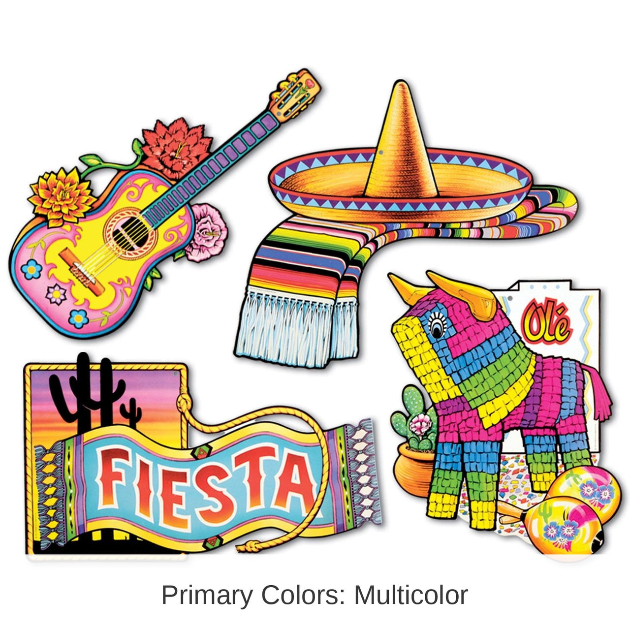 48 Pack Bulk Fiesta Cutouts - prtd 2 sides