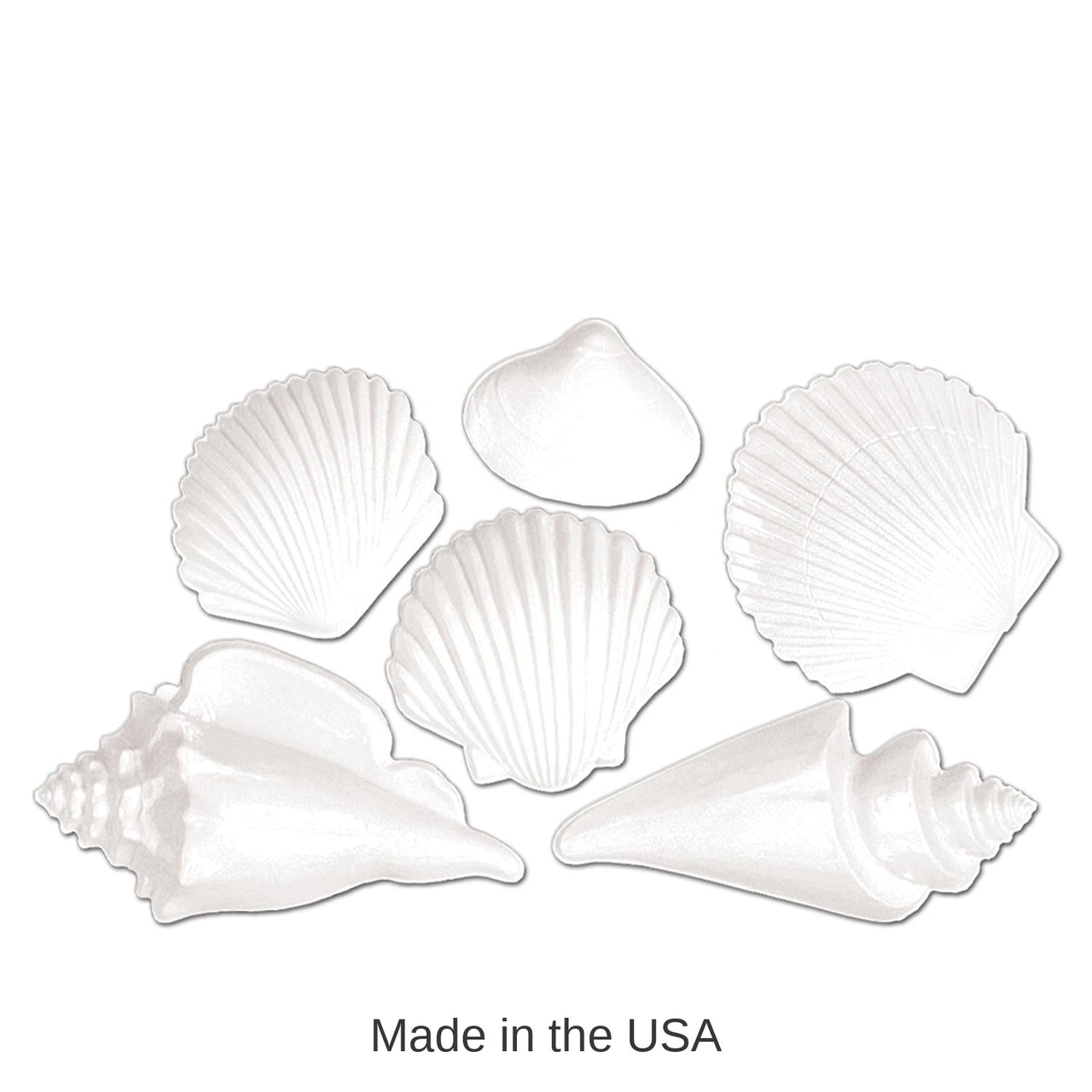 72 Piece Bulk Luau Party White Plastic Seashells