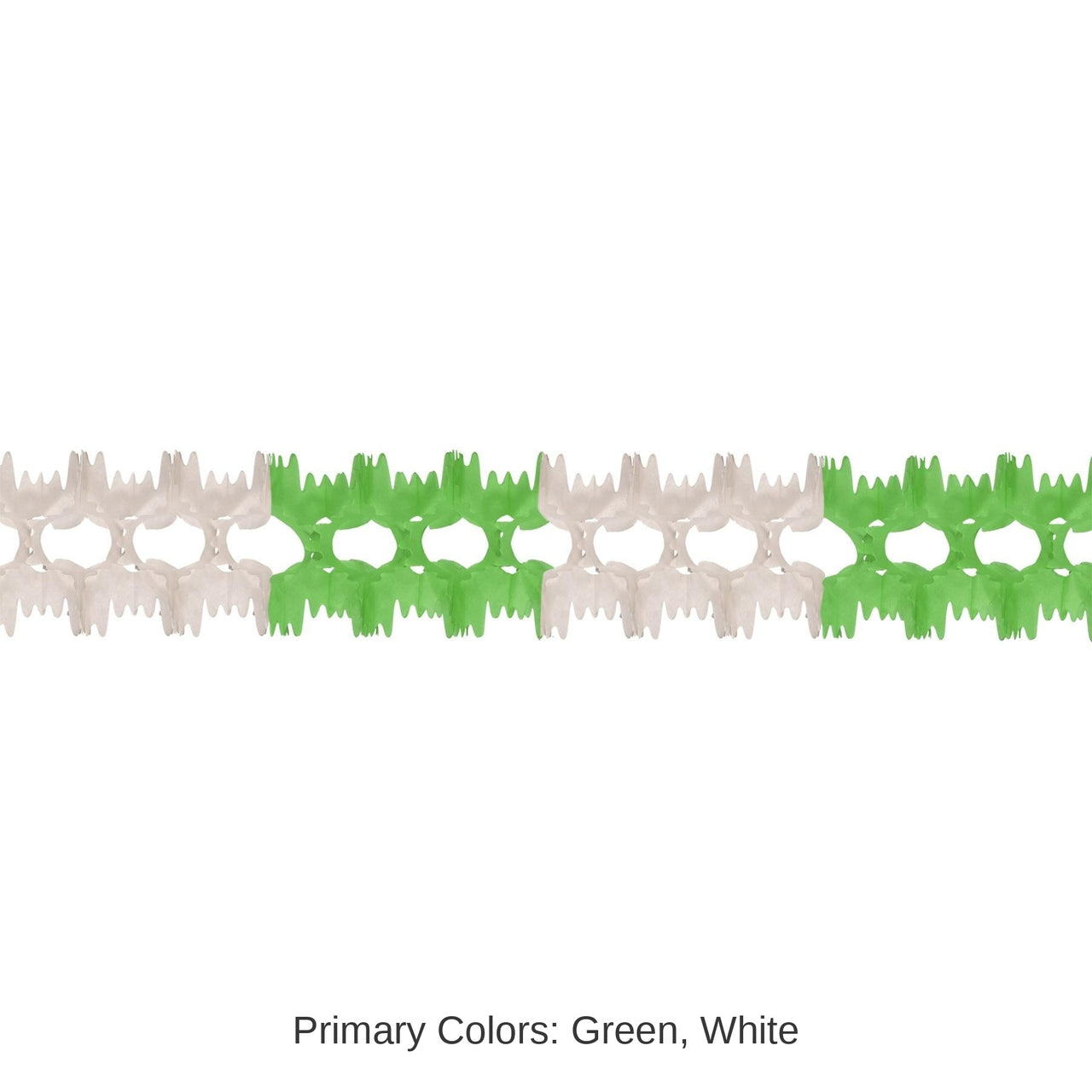 12 Pack Bulk St. Patrick's Day Pageant Garland - green/white