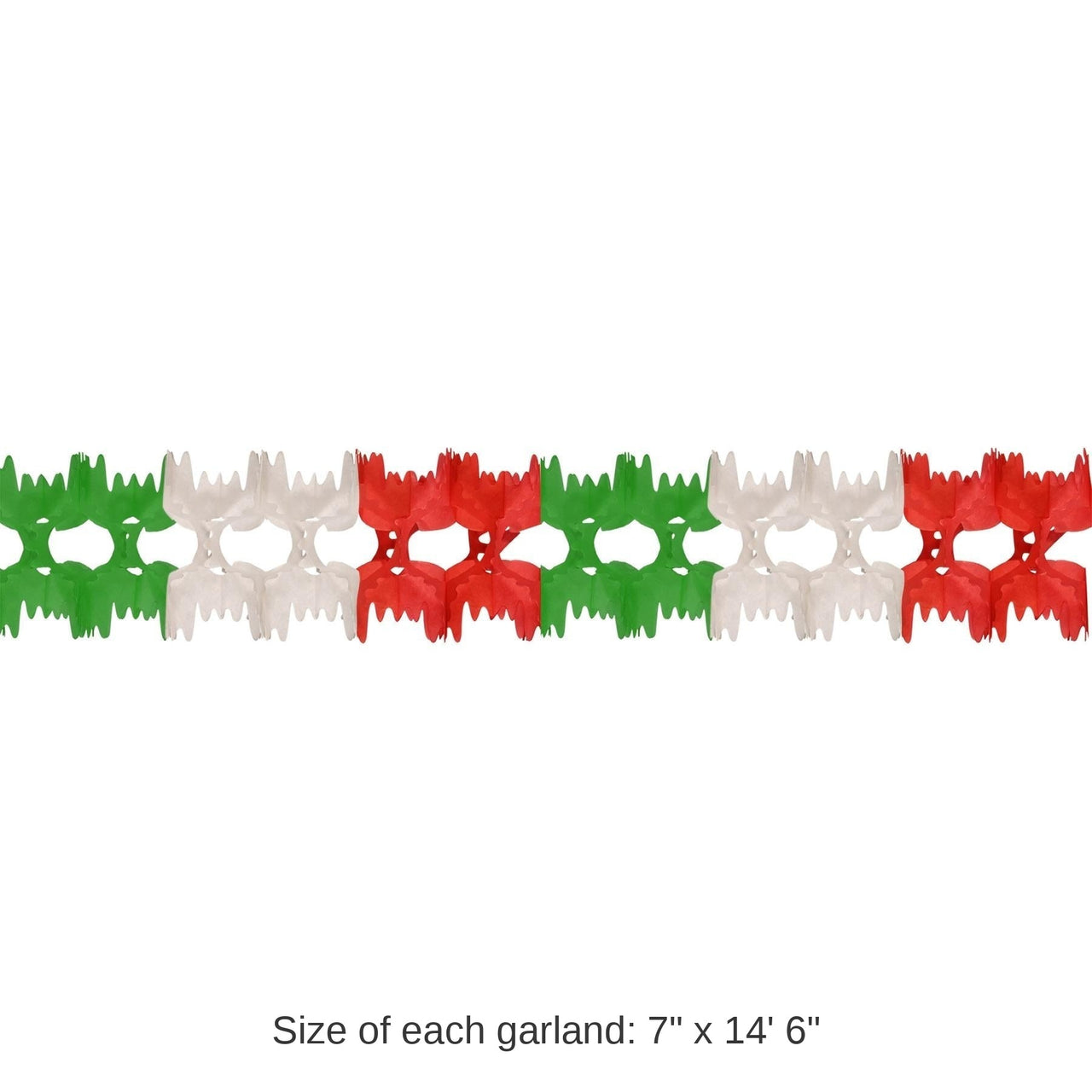 12 Pack Bulk Fiesta Pageant Garland - red - white - green