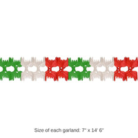 12 Pack Bulk Fiesta Pageant Garland - red - white - green
