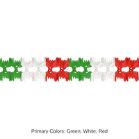 12 Pack Bulk Fiesta Packaged Pageant Garland - red - white - green