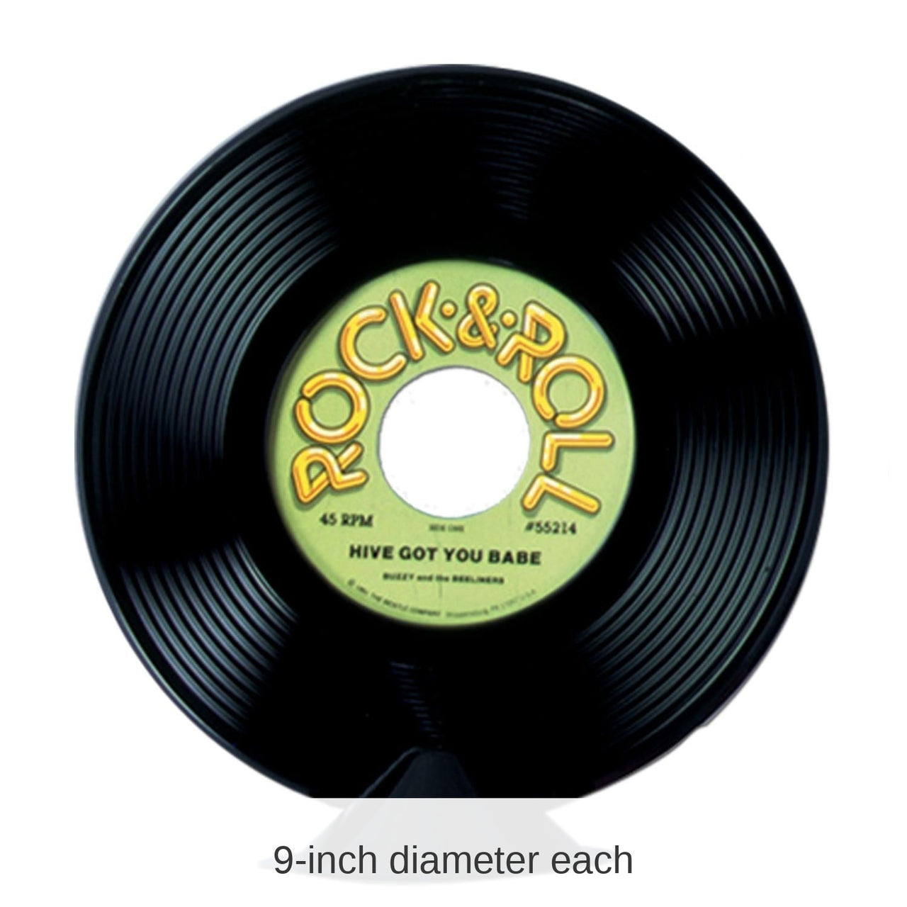 12 Pack Bulk Rock and Roll Party Plastic Record Centerpiece