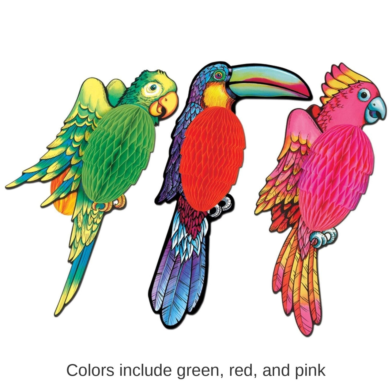 12 Pack Bulk Luau Party Tissue Exotic Birds