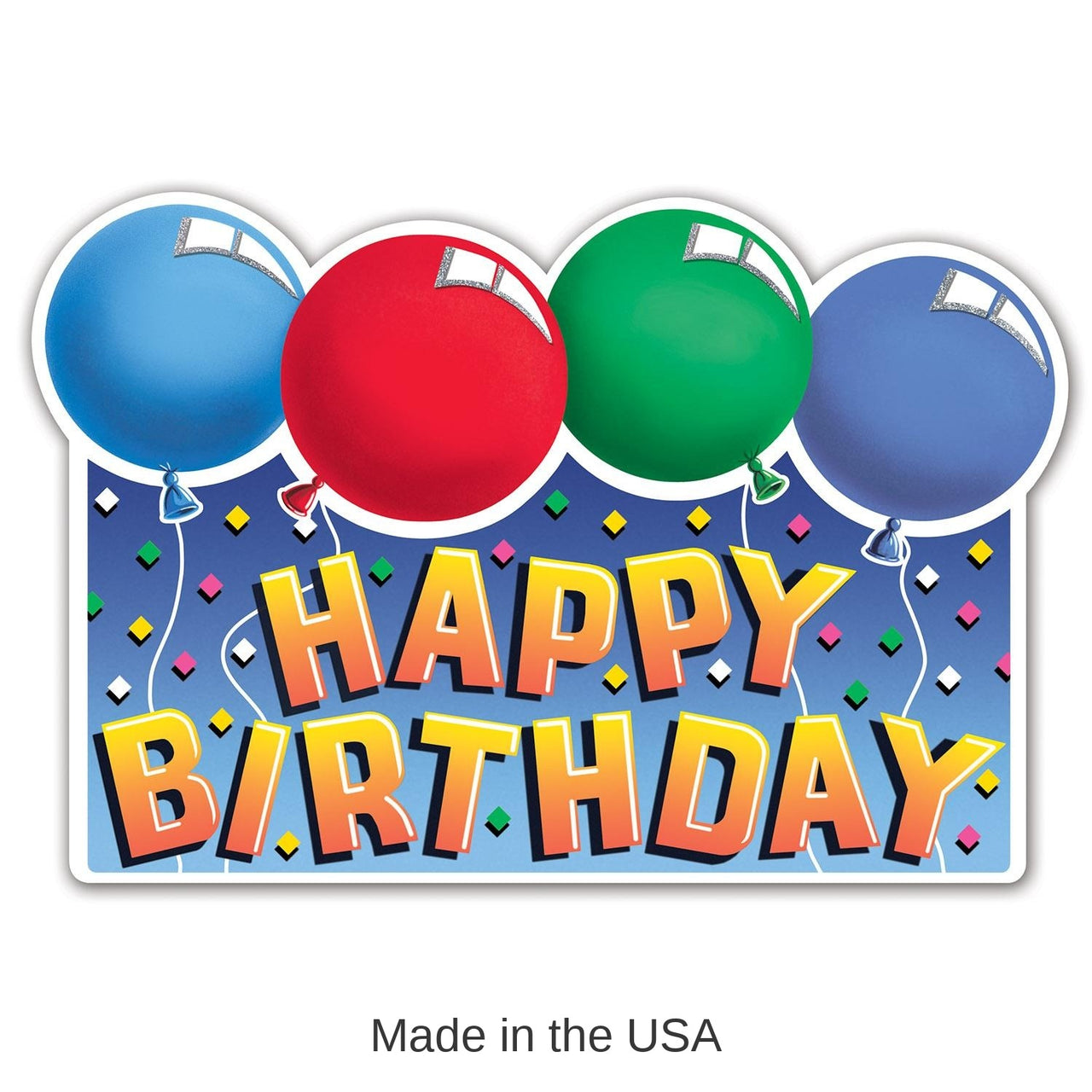 12 Pack Bulk Glittered Happy Birthday Sign