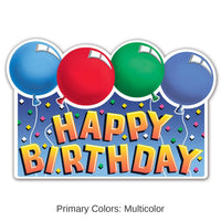 12 Pack Bulk Glittered Happy Birthday Sign