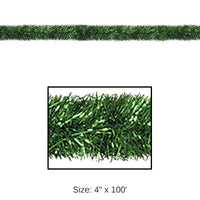 Bulk 100 ft Christmas Green Tinsel Garland Decoration