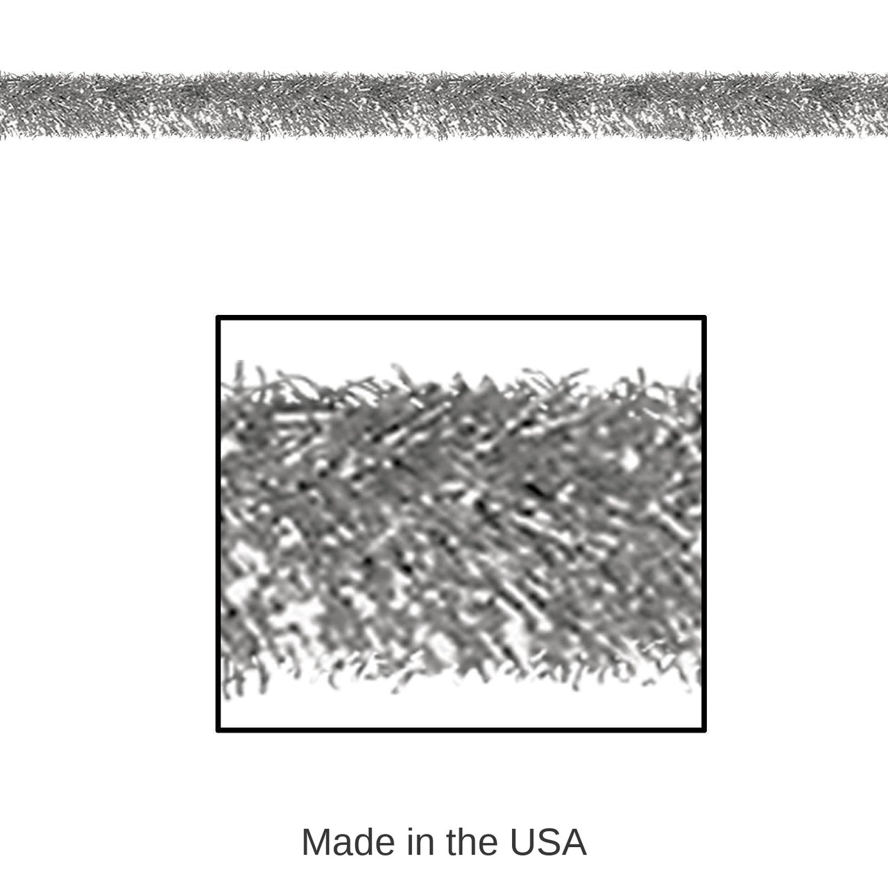 Bulk 100 ft Christmas Silver Tinsel Garland - Fire Resistant