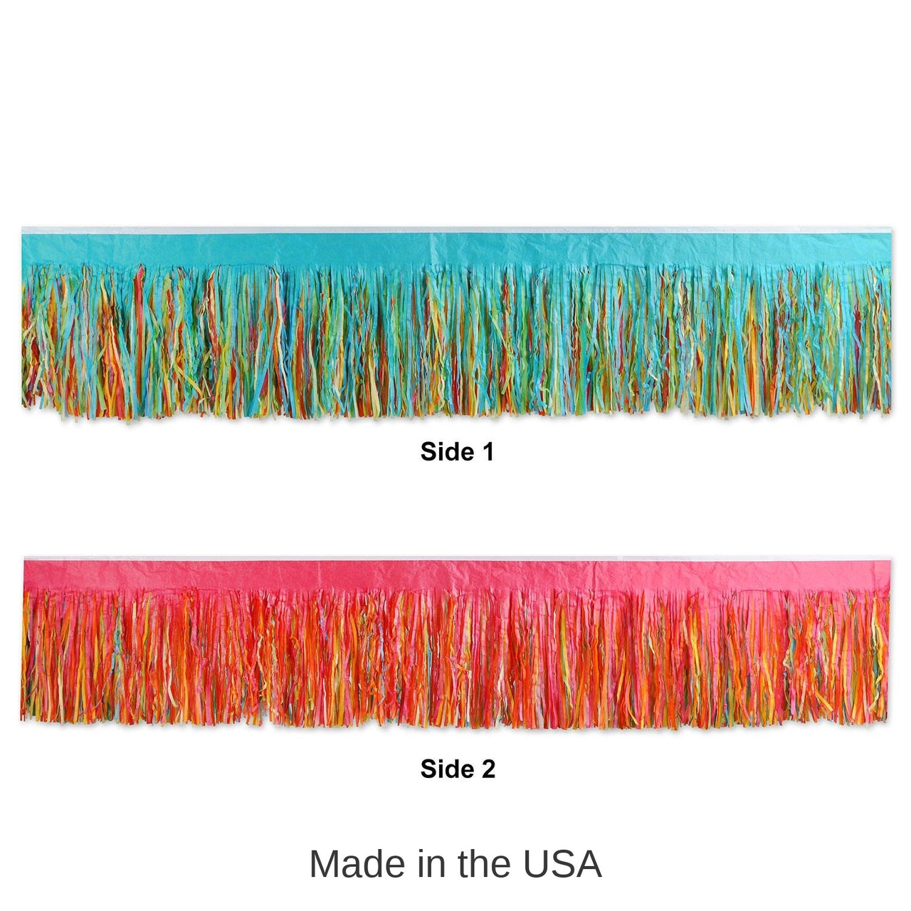 12 Pack Bulk 6-Ply Party Tissue Fringe Drape - multi-color