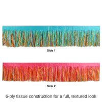 12 Pack Bulk 6-Ply Party Tissue Fringe Drape - multi-color