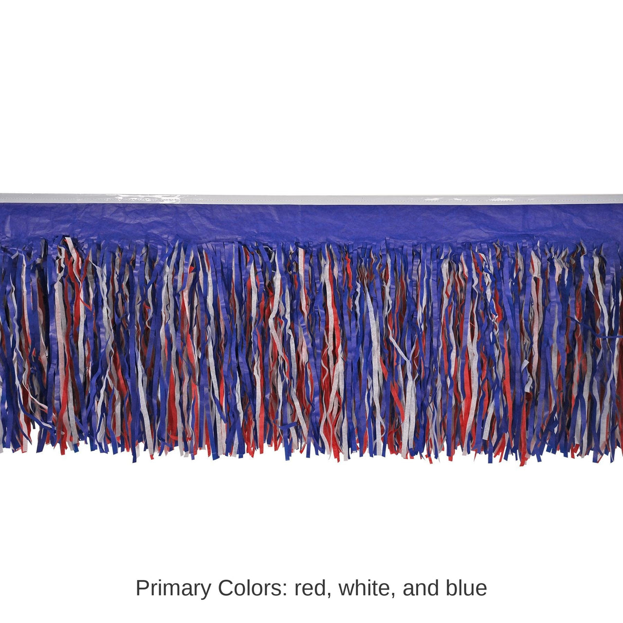 12 Pack Bulk 6-Ply Tissue Fringe Party Drape - red - white - blue