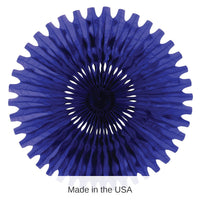 12 Pack Bulk Party Tissue Fan - blue