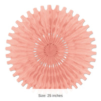 12 Pack Bulk Party Tissue Fan - blush pink