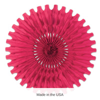 12 Pack Bulk Party Tissue Fan - cerise