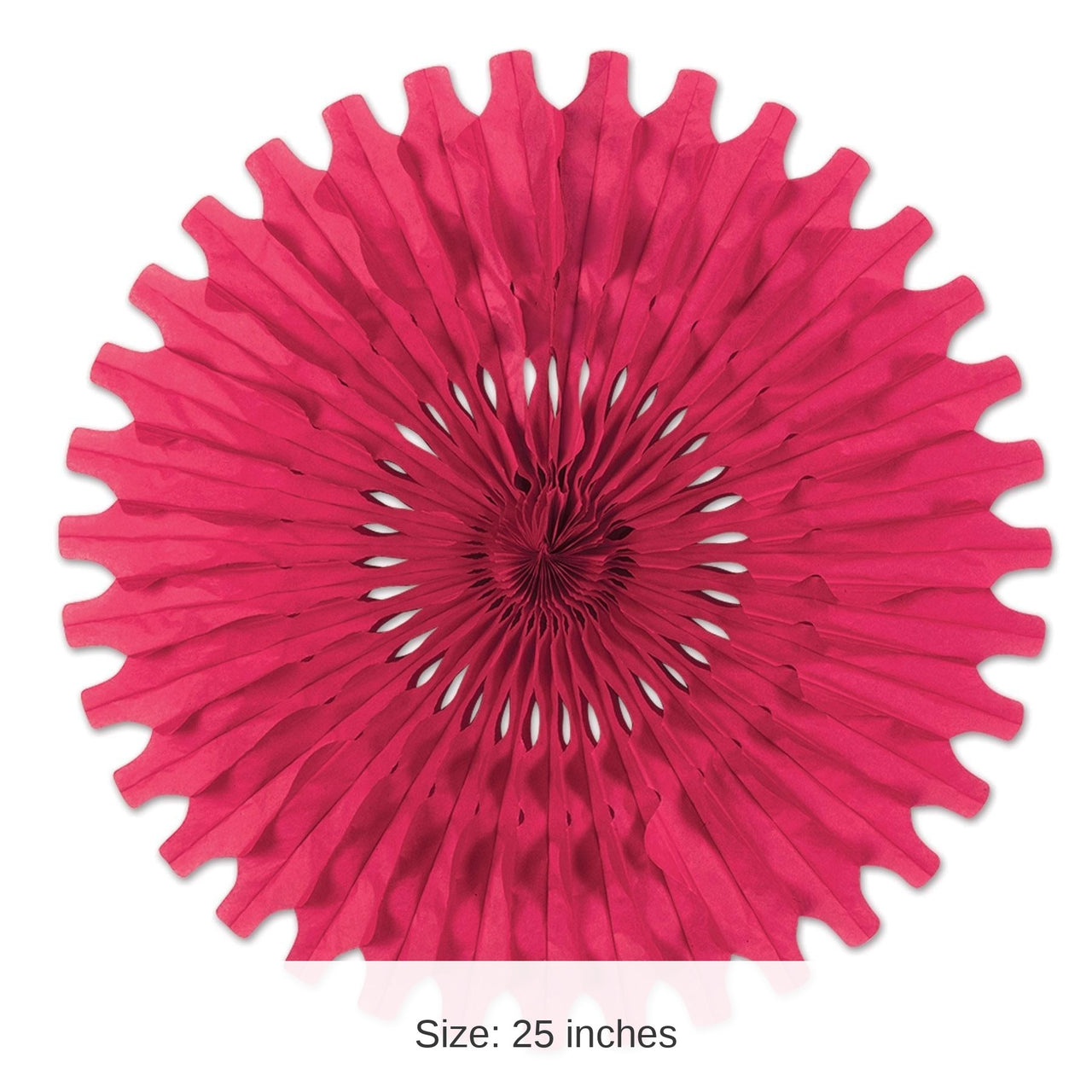 12 Pack Bulk Party Tissue Fan - cerise