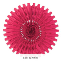 12 Pack Bulk Party Tissue Fan - cerise