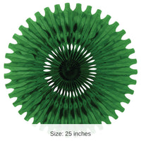 12 Pack Bulk Party Tissue Fan - green